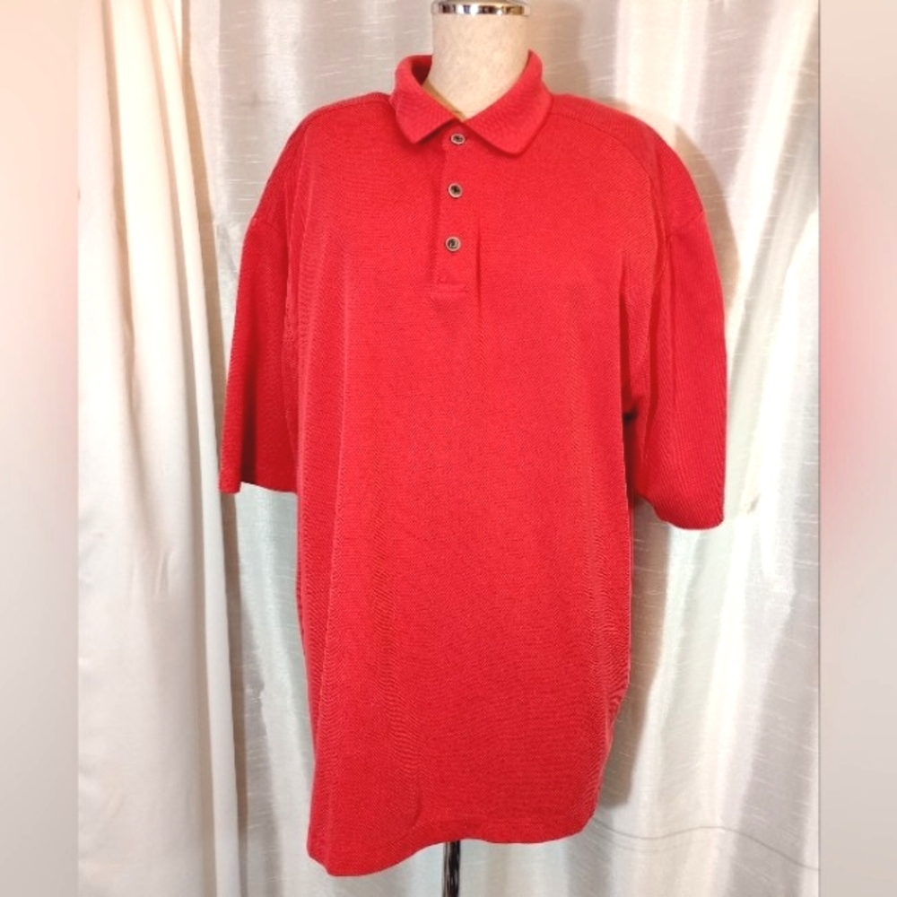 Tommy Bahama Polo, Shirt, Men, Short Sleeve, Collar, 1/4 button Up, Red, XL